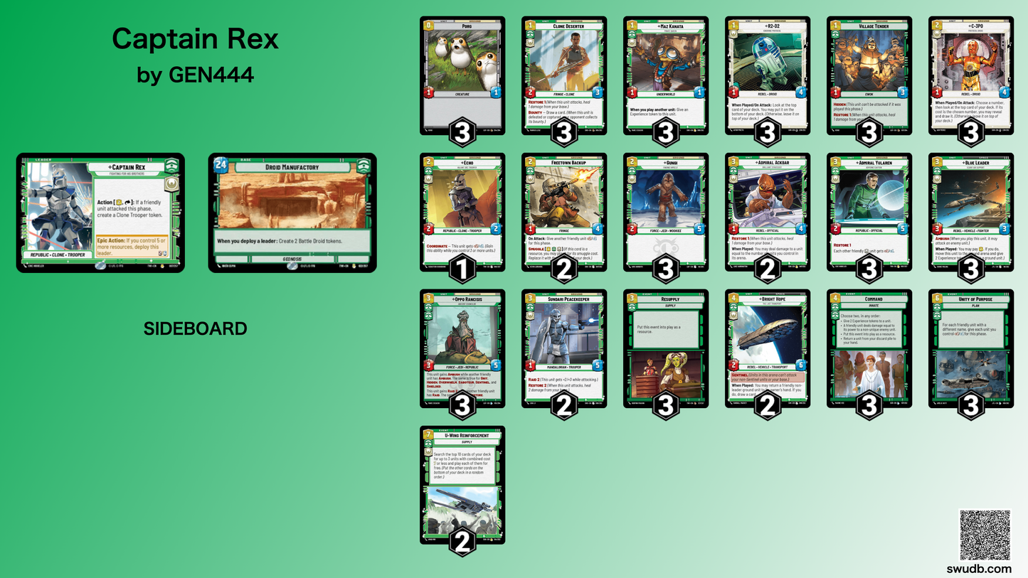 【SWU】Captain Rex - オリジナルデッキ