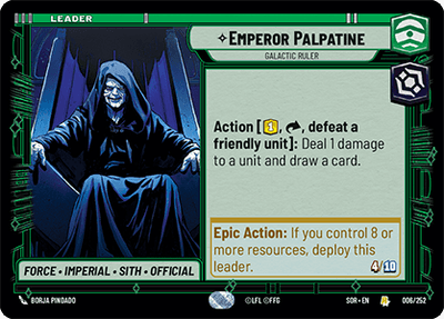 【傷あり特価】【SOR006/EN】Emperor Palpatine - Galactic Ruler