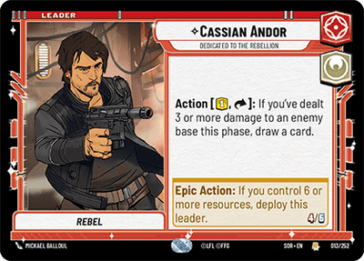 【傷あり特価】【SOR013/EN】Cassian Andor - Dedicated to the Rebellion