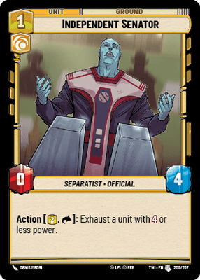 【傷あり特価】【TWI206/EN】Independent Senator(FOIL)