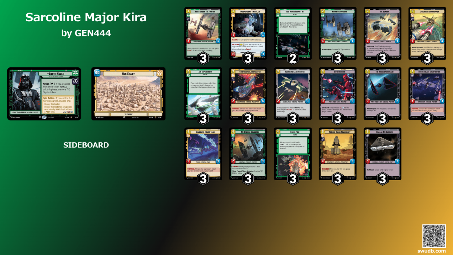 【SWU】Darth Vader コモナーデッキ