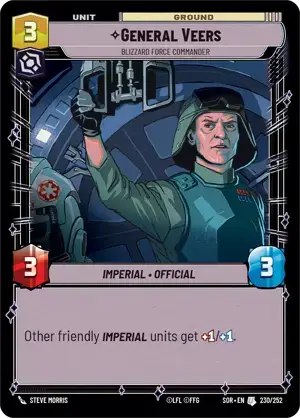 【傷あり特価】【SOR230/EN】General Veers - Blizzard Force Commander(FOIL)