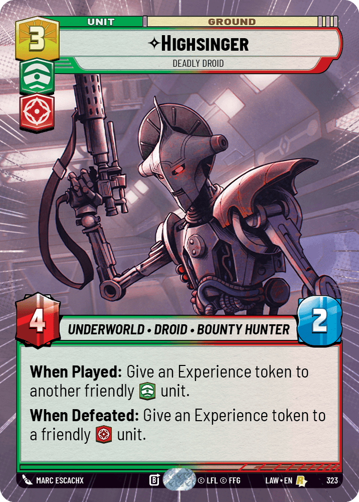 【LAW323/EN】Highsinger - Deadly Droid (Hyperspace)