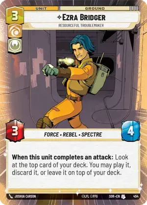 【傷あり特価】【SOR454/EN】Ezra Bridger - Resourceful Troublemaker (HYPERSPACE)