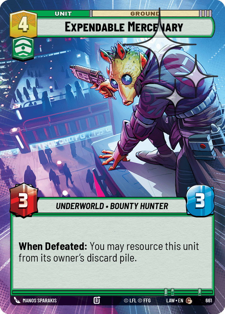 【LAW661/EN】Expendable Mercenary (Hyperspace/Foil)