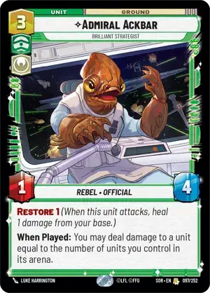 【傷あり特価】【SOR097/EN】Admiral Ackbar - Brilliant Strategist(FOIL)