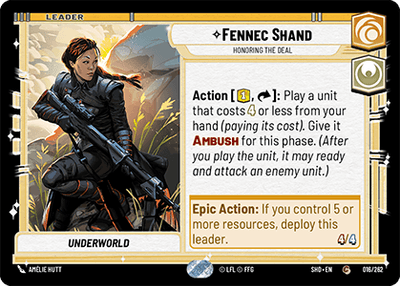 【傷あり特価】【SHD016/EN】Fennec Shand - Honoring the Deal