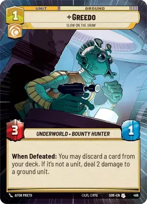 【傷あり特価】【SOR466/EN】Greedo - Slow on the Draw (HYPERSPACE)(FOIL)