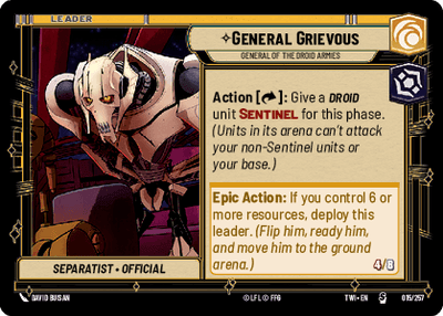 【傷あり特価】【TWI015/EN】General Grievous - General of the Droid Armies