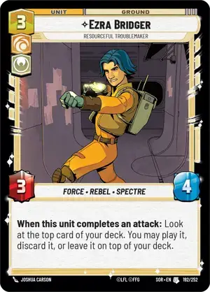 【傷あり特価】【SOR192/EN】Ezra Bridger - Resourceful Troublemaker(FOIL)