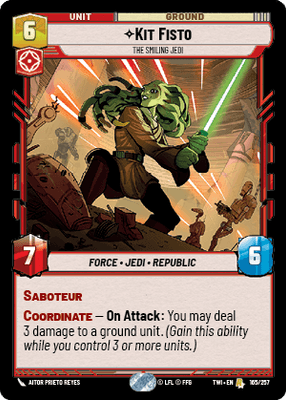 【傷あり特価】【TWI165/EN】Kit Fisto - The Smiling Jedi