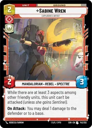 【傷あり特価】【SOR142/EN】Sabine Wren - Explosives Artist(FOIL)