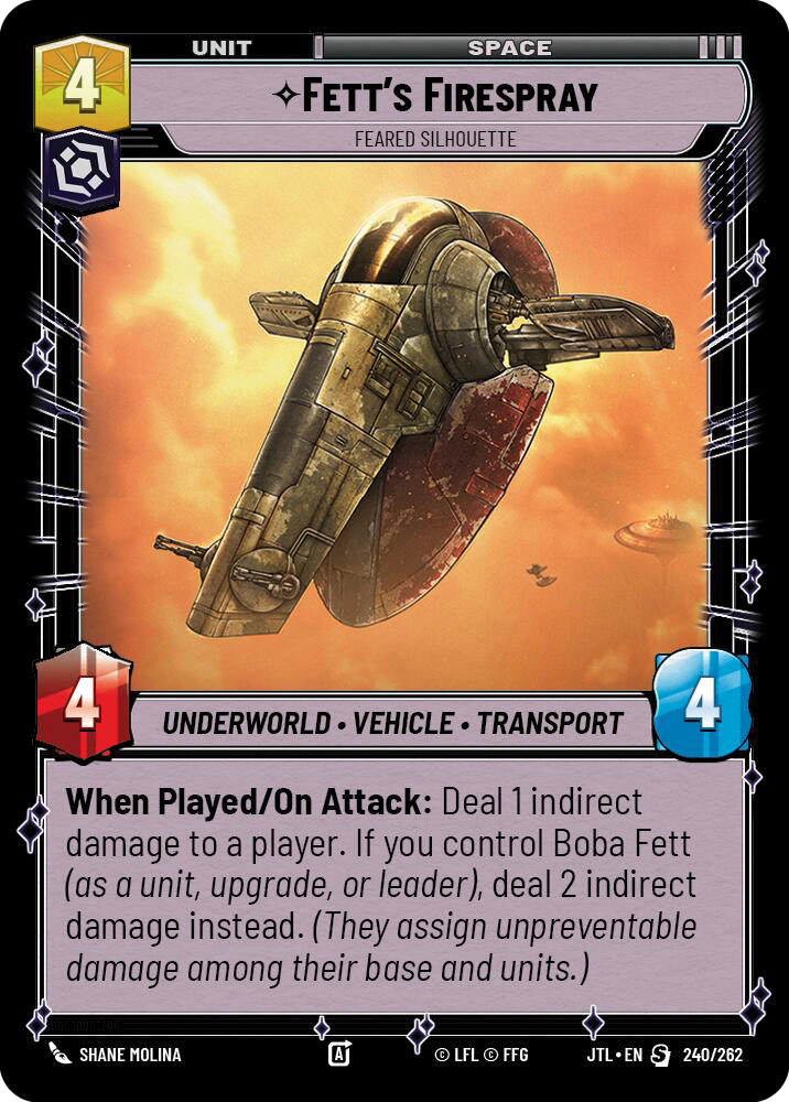【JTL738/EN】Fett's Firespray - Feared Silhouette(Foil)