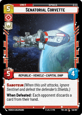 【傷あり特価】【TWI148/EN】Senatorial Corvette(FOIL)
