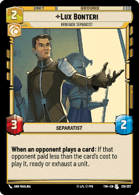 【傷あり特価】【TWI210/EN】Lux Bonteri - Renegade Separatist(FOIL)