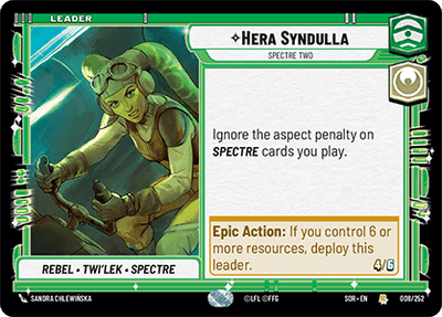【傷あり特価】【SOR008/EN】Hera Syndulla - Spectre Two