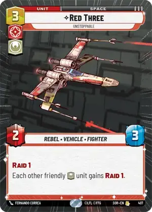 【SOR407/EN】Red Three - Unstoppable (HYPERSPACE)