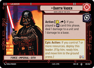 【傷あり特価】【SOR010/EN】Darth Vader - Dark Lord of the Sith