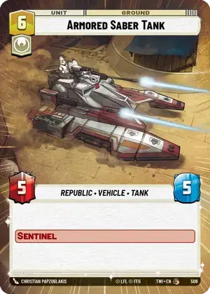 【傷あり特価】【TWI506/EN】Armored Saber Tank(HYPERSPACE/FOIL)