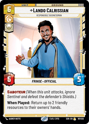【傷あり特価】【SOR197/EN】Lando Calrissian - Responsible Businessman