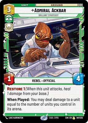 【傷あり特価】【SOR097/EN】Admiral Ackbar - Brilliant Strategist