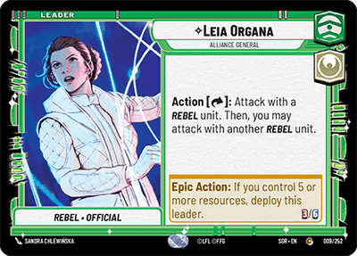 【傷あり特価】【SOR009/EN】Leia Organa - Alliance General