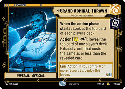 【傷あり特価】【SOR016/EN】Grand Admiral Thrawn - Patient and Insightful
