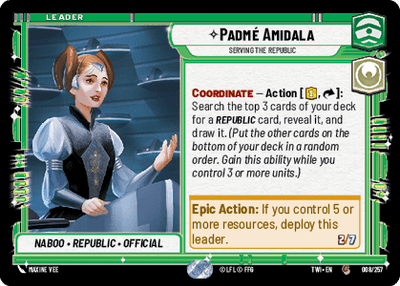 【傷あり特価】【TWI008/EN】Padmé Amidala - Serving the Republic