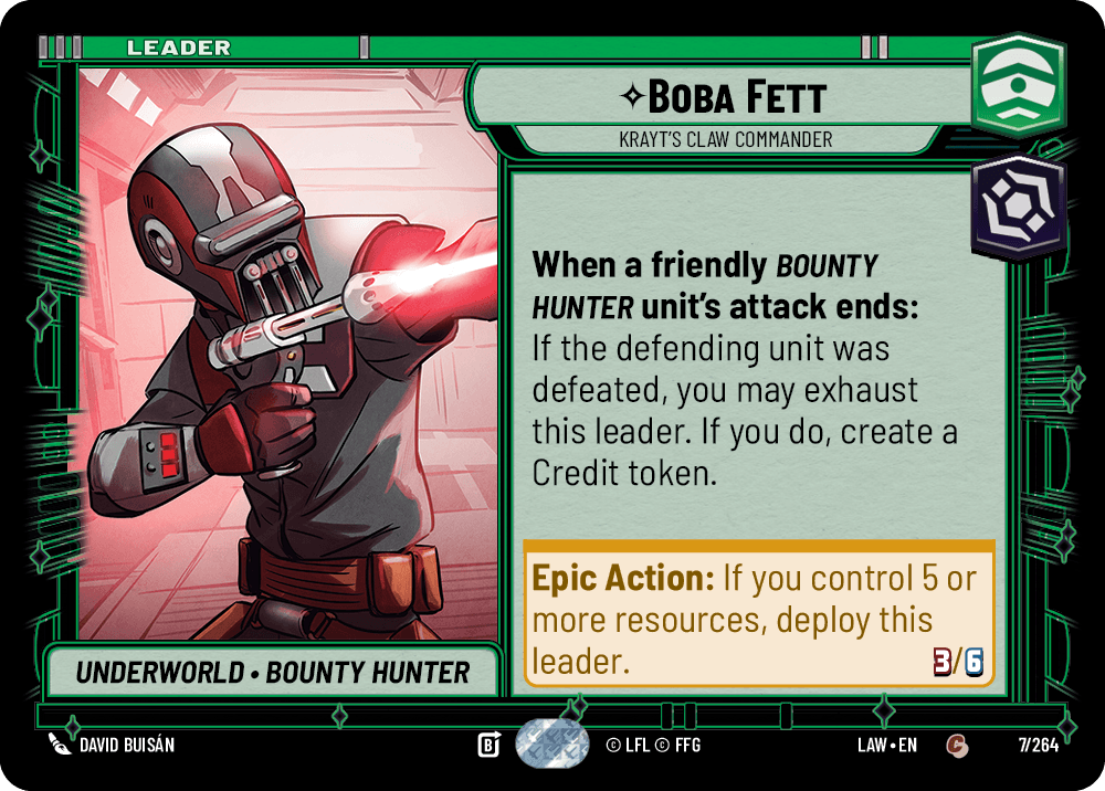 【LAW007/EN】Boba Fett - Krayt's Claw Commander