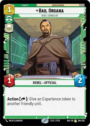 【傷あり特価】【SOR094/EN】Bail Organa - Rebel Councilor(FOIL)