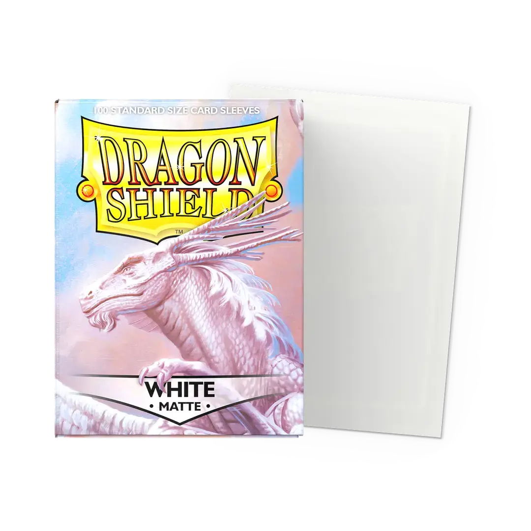 【Dragon Shield】Matte - WHITE(スタンダードサイズ/100枚入り)※配送方法はゆうパックをご選択ください
