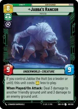 【傷あり特価】【SHD091/EN】Jabba’s Rancor - Pateesa(FOIL)