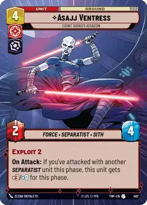 【傷あり特価】【TWI402/EN】Asajj Ventress - Count Dooku's Assassin(HYPERSPACE/FOIL)