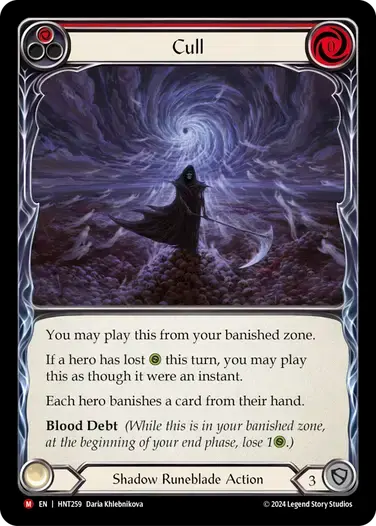 【HNT259/EN/RF】Cull/淘汰