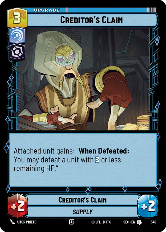 【SEC0549/EN】Creditor's Claim (Foil)