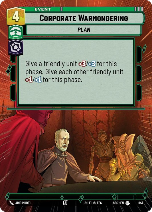 【SEC0847/EN】Corporate Warmongering (Hyperspace/Foil)