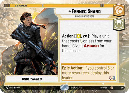 【傷あり特価】【SHD295/EN】Fennec Shand - Honoring the Deal (HYPERSPACE)