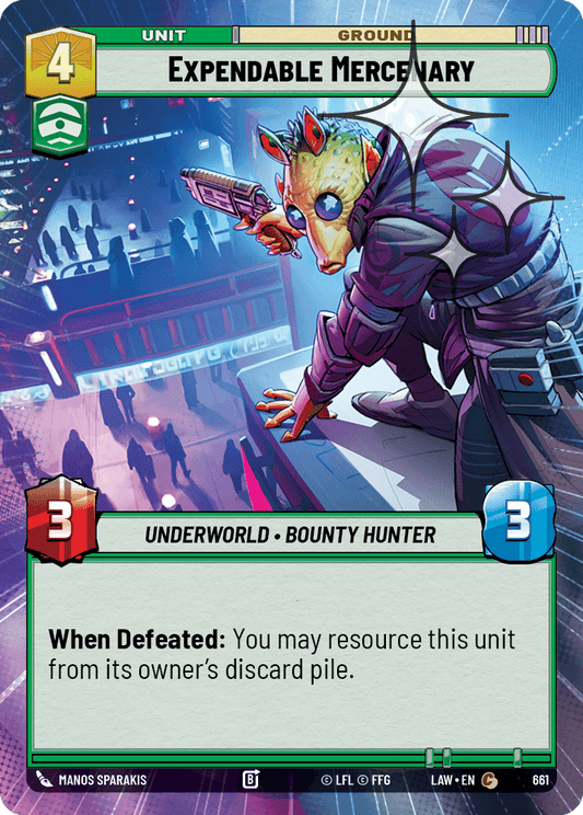 【LAW661/EN】Expendable Mercenary (Hyperspace/Foil)