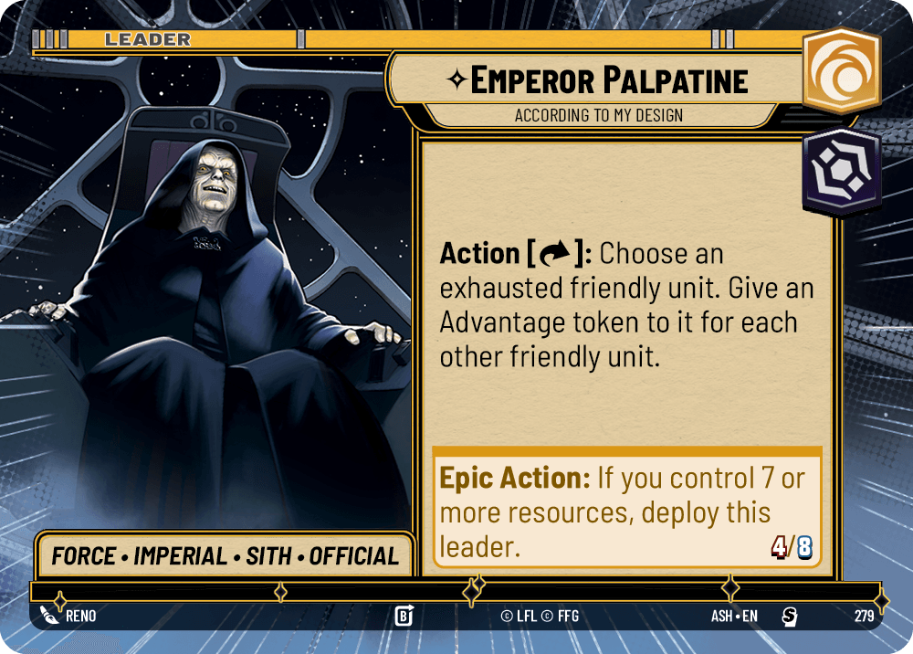 【ASH279/EN】Emperor Palpatine - According to My Design (Hyperspace)