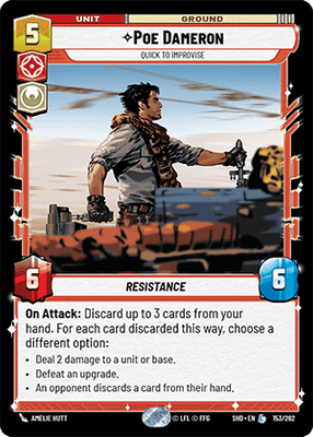 【傷あり特価】【SHD153/EN】Poe Dameron - Quick to Improvise