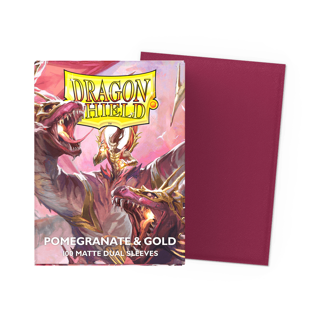 【Dragon Shield】Matte Dual - Pomegranate & Gold(旧名称：RED GOLD)(スタンダードサイズ/100枚入り)※配送方法はゆうパックをご選択ください