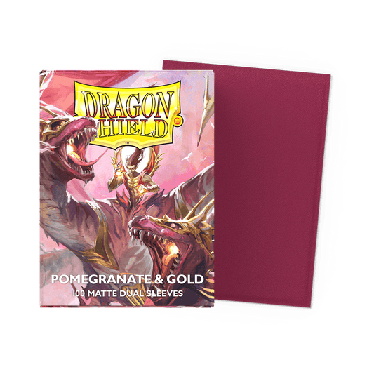 【Dragon Shield】Matte Dual - Pomegranate & Gold(旧名称：RED GOLD)(スタンダードサイズ/100枚入り)※配送方法はゆうパックをご選択ください