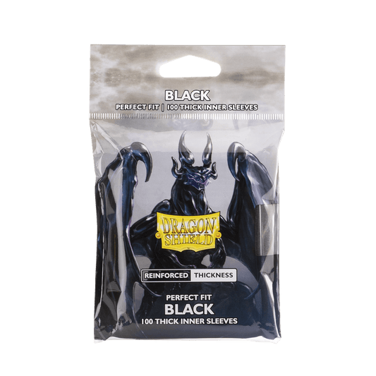 【Dragon Shield】PERFECT FIT - Thick Inner Sleeves - Black(スタンダードサイズ/100枚入り)※配送方法はゆうパックをご選択ください