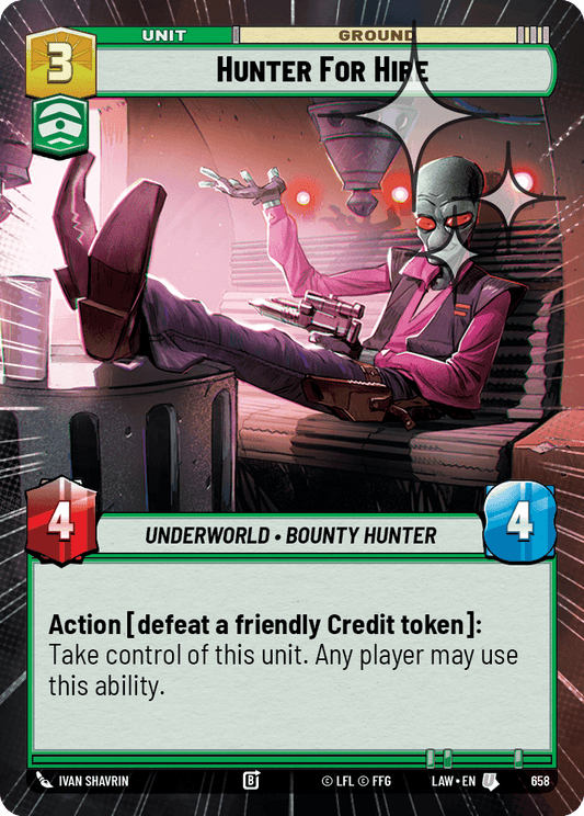 【LAW658/EN】Hunter For Hire (Hyperspace/Foil)