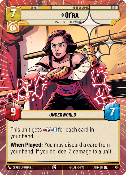 【ASH728/EN】Qi'ra - Master of Teräs Käsi (Hyperspace/Foil)