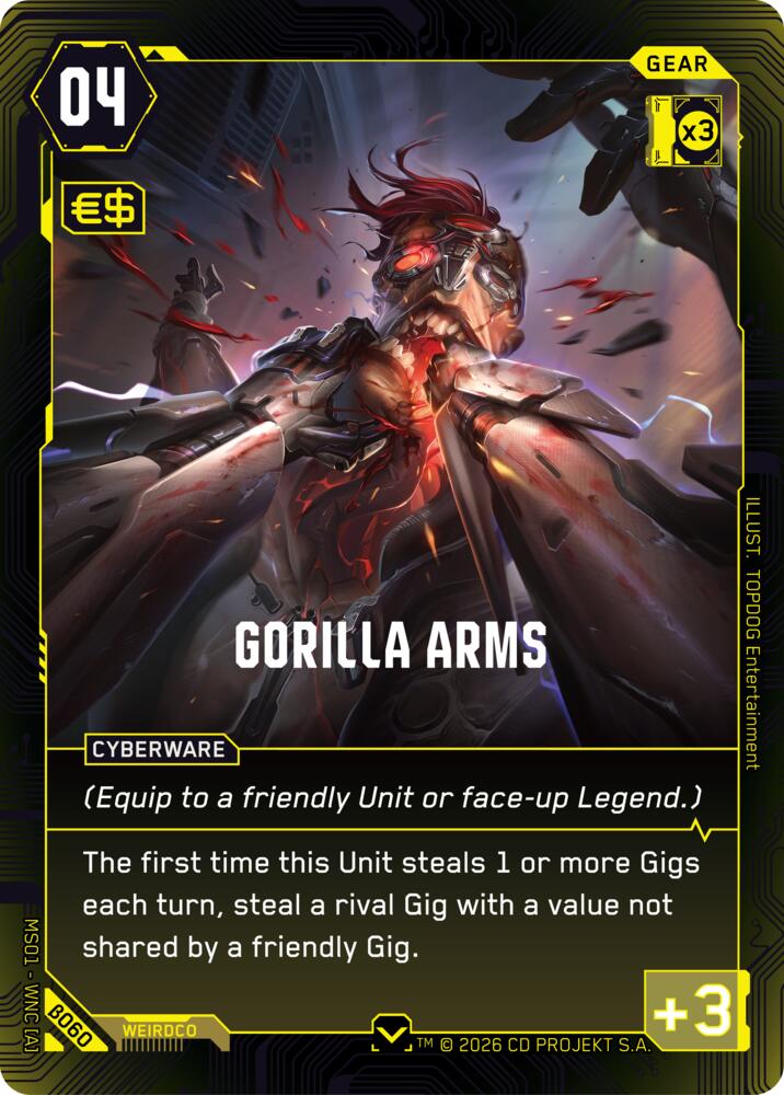 【WNCBβ060/EN】Gorilla Arms
