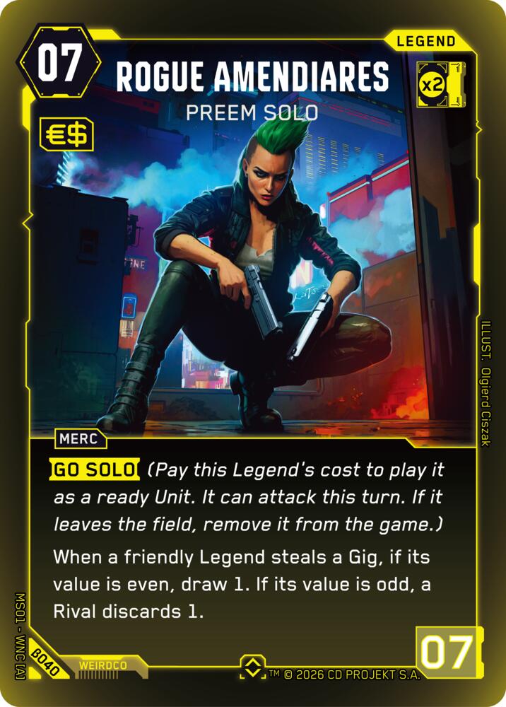 【WNCBβ040/EN】Rogue Amendiares: Preem Solo