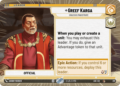 【ASH281/EN】Greef Karga - Gracious Magistrate (Hyperspace)