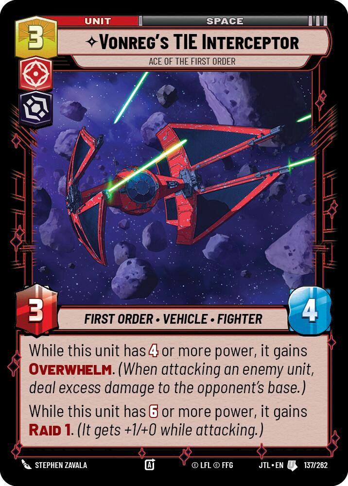 【JTL635/EN】Vonreg's TIE Interceptor - Ace of the First Order(Foil)