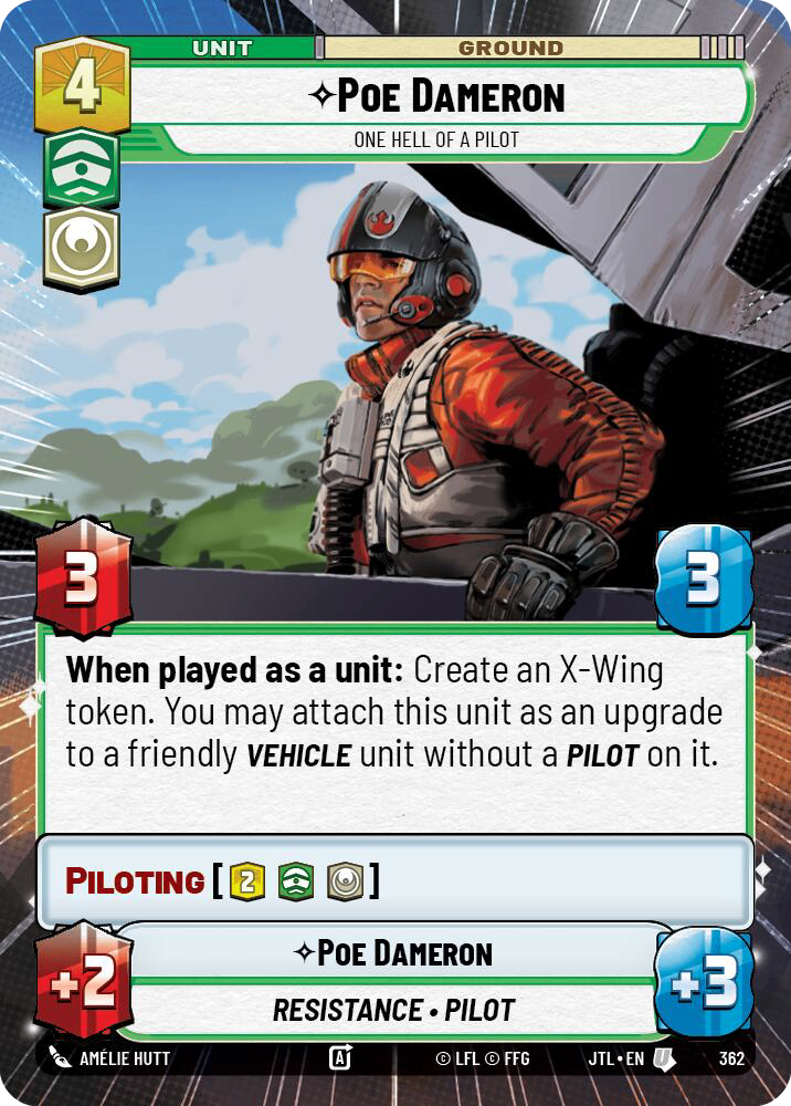 【JTL834/EN】Poe Dameron - One Hell of a Pilot (HYPERSPACE/FOIL)
